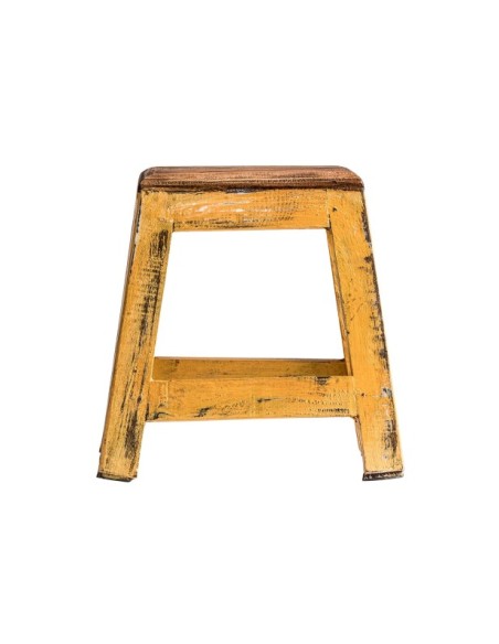 Reposapiés BUZET, Caoba / Mostaza - Kodu Home Design