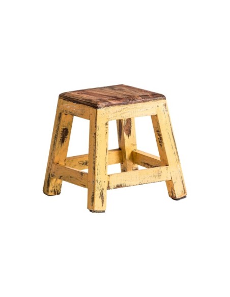 Reposapiés BUZET, Caoba / Mostaza - Kodu Home Design