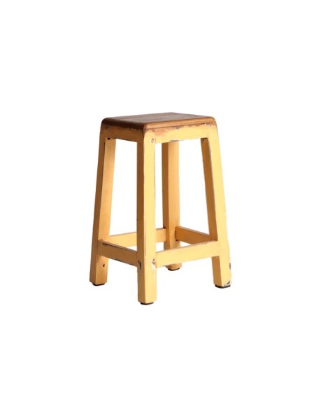 Reposapiés SAURIS, Caoba / Marrón, Amarillo - Kodu Home Design