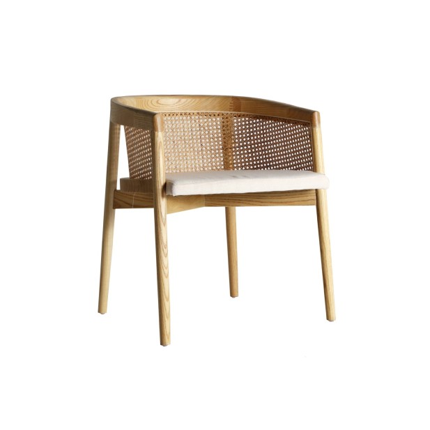 Silla VIKAN, Madera / Marrón, Beige -...