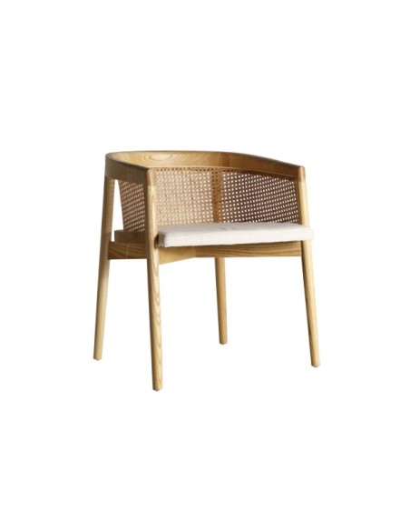 Silla VIKAN, Madera / Marrón, Beige - Kodu Home Design
