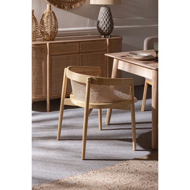 Silla VIKAN, Madera / Marrón, Beige -...