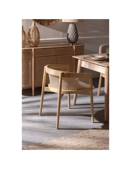 Silla VIKAN, Madera / Marrón, Beige - Kodu Home Design
