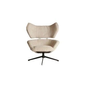 Sillón Giratorio Bouclé PRIVAS, Algodón Bouclé / Crema -... 2