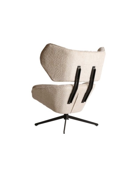 Sillón Giratorio Bouclé PRIVAS, Algodón Bouclé / Crema - Kodu Home Design