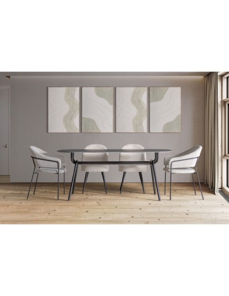 Silla BIKAL, Poliéster / Negro, Gris - Kodu Home Design