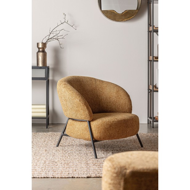 Sillón SOUVENS, Poliéster / Ocre -...