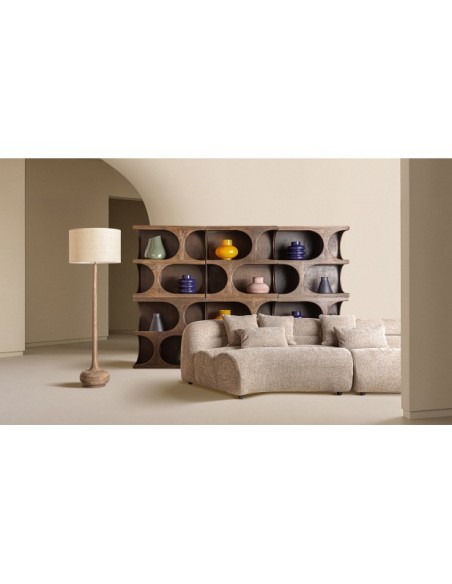 Sofá Esquinero CHENIES Módulo Central, Poliéster / Gris, Marrón - Kodu Home Design