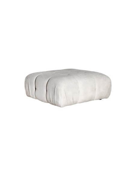 Módulo Sofá Reposapiés LETHO, Poliéster / Blanco, Marrón - Kodu Home Design