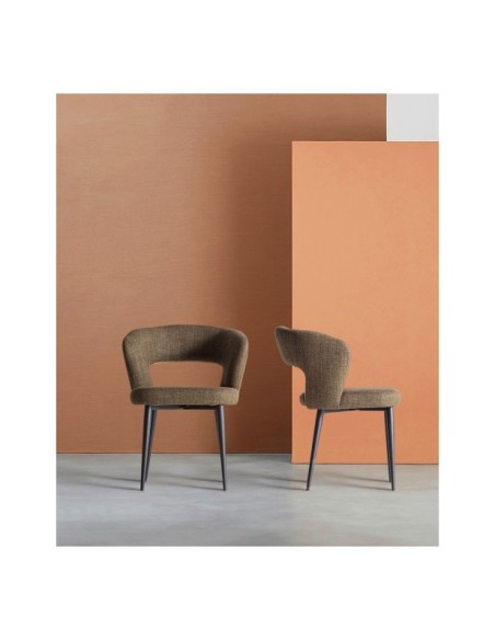 Silla FLAGNAC, Poliéster / Verde, Negro - Kodu Home Design