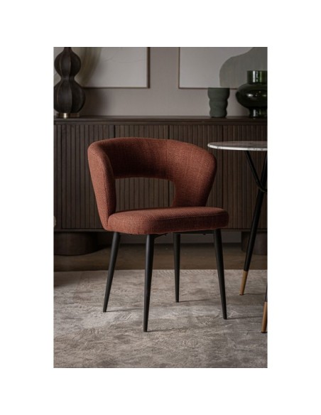 Silla FLAGNAC, Poliéster / Rojo, Negro - Kodu Home Design