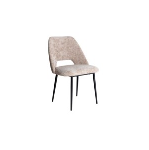 Silla LEYNHAC, Poliéster / Beige, Negro - Kodu Home Design