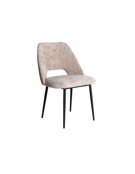 Silla LEYNHAC, Poliéster / Beige, Negro - Kodu Home Design