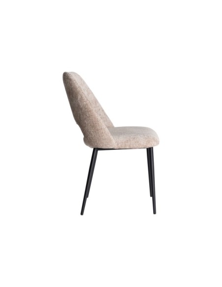 Silla LEYNHAC, Poliéster / Beige, Negro - Kodu Home Design