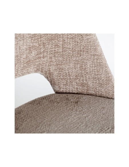 Silla LEYNHAC, Poliéster / Beige, Negro - Kodu Home Design