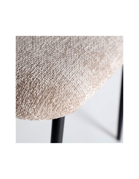 Silla LEYNHAC, Poliéster / Beige, Negro - Kodu Home Design