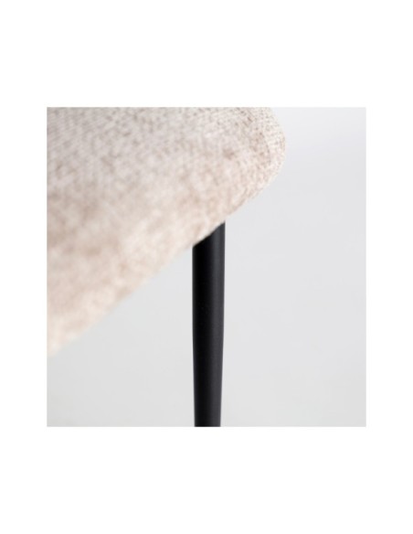 Silla LEYNHAC, Poliéster / Beige, Negro - Kodu Home Design
