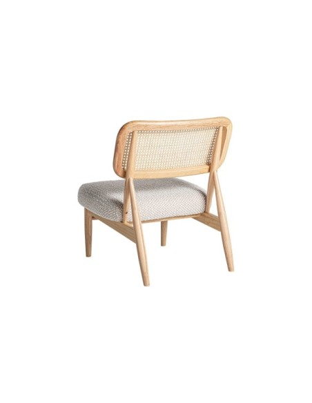 Silla GLASSUE, Ratán / Marrón, Blanco - Kodu Home Design