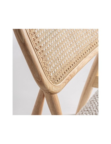 Silla GLASSUE, Ratán / Marrón, Blanco - Kodu Home Design