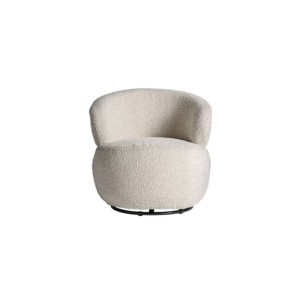 Sillón Giratorio VAYRES, Algodón Bouclé / Blanco, Negro -... 2