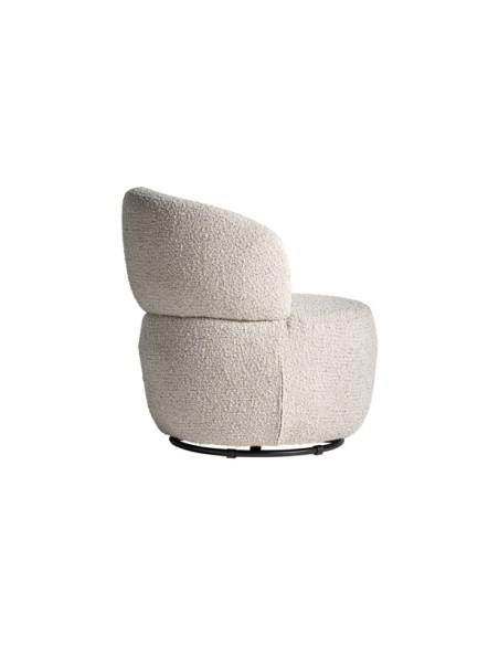 Sillón Giratorio VAYRES, Algodón Bouclé / Blanco, Negro - Kodu Home Design