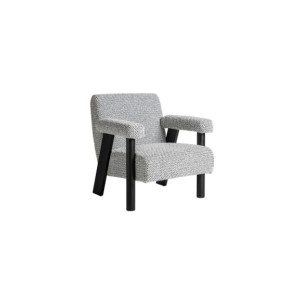 Sillón LIESTER, Algodón Bouclé / Gris, Negro - Kodu Home...