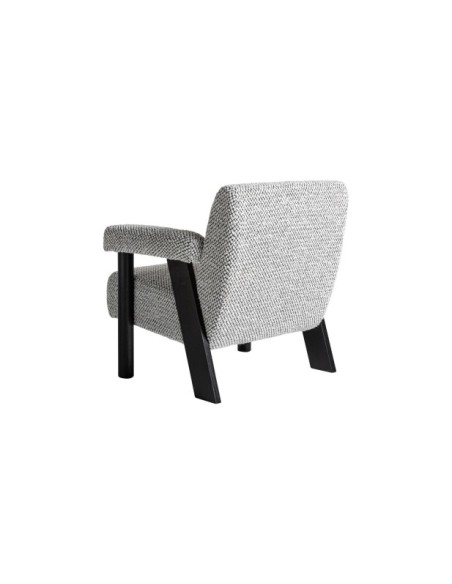 Sillón LIESTER, Algodón Bouclé / Gris, Negro - Kodu Home Design