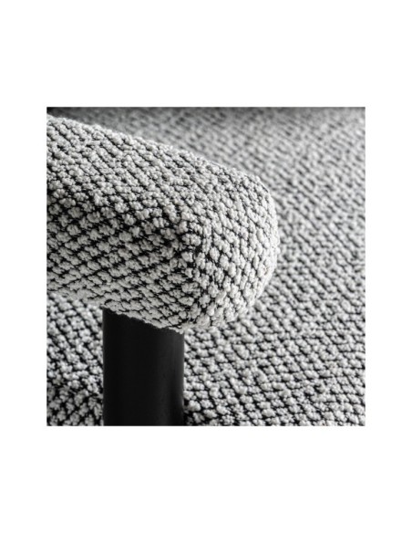 Sillón LIESTER, Algodón Bouclé / Gris, Negro - Kodu Home Design