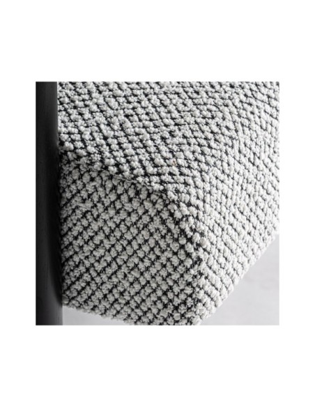Sillón LIESTER, Algodón Bouclé / Gris, Negro - Kodu Home Design