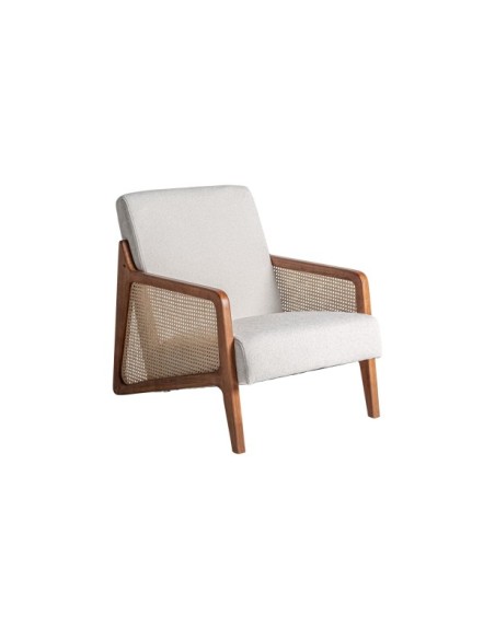 Sillón GITSBERG, Ratán / Marrón, Blanco - Kodu Home Design