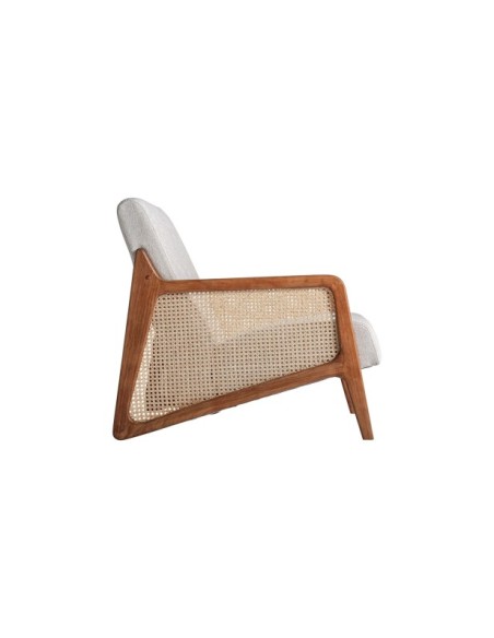 Sillón GITSBERG, Ratán / Marrón, Blanco - Kodu Home Design