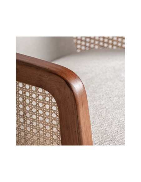 Sillón GITSBERG, Ratán / Marrón, Blanco - Kodu Home Design