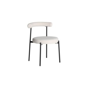 Silla BREVILLE, Poliéster / Blanco, Negro - Kodu Home Design