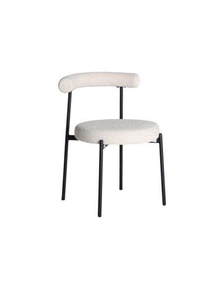 Silla BREVILLE, Poliéster / Blanco, Negro - Kodu Home Design
