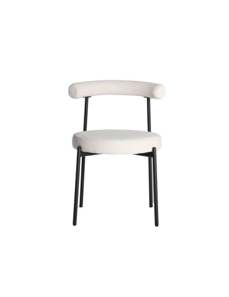 Silla BREVILLE, Poliéster / Blanco, Negro - Kodu Home Design