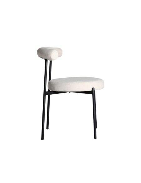 Silla BREVILLE, Poliéster / Blanco, Negro - Kodu Home Design