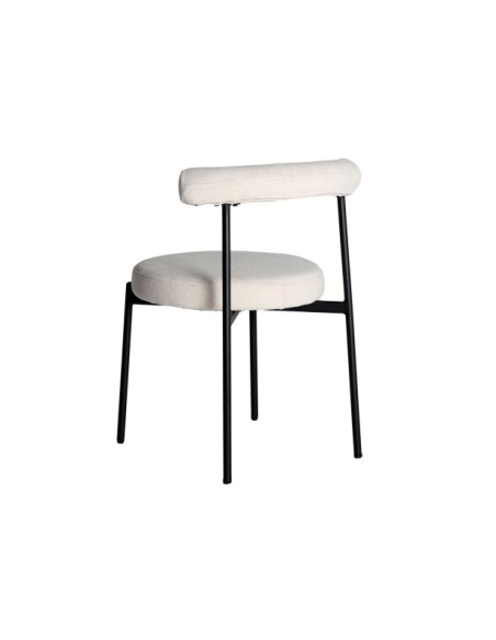 Silla BREVILLE, Poliéster / Blanco, Negro - Kodu Home Design