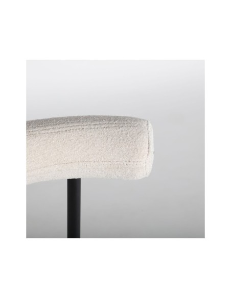 Silla BREVILLE, Poliéster / Blanco, Negro - Kodu Home Design