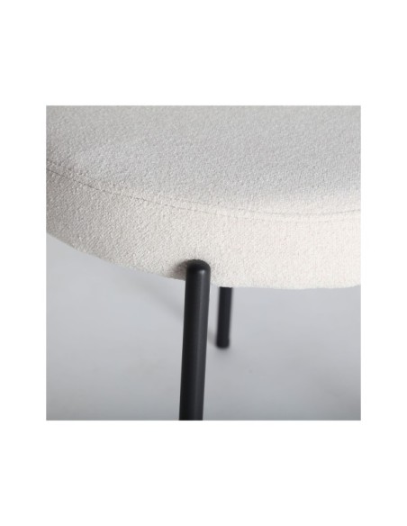 Silla BREVILLE, Poliéster / Blanco, Negro - Kodu Home Design