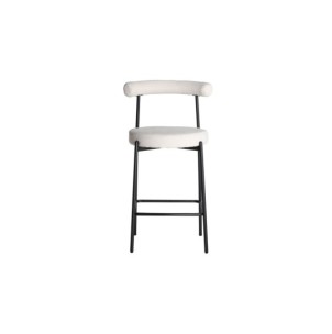 Taburete Alto BREVILLE 66 cm, Poliéster / Blanco, Negro -... 2