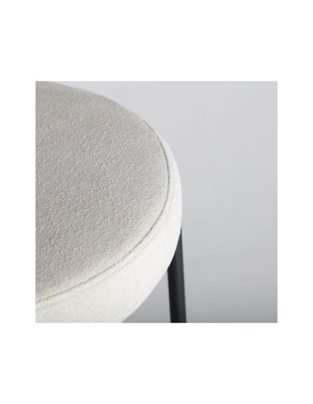 Taburete Alto BREVILLE 66 cm, Poliéster / Blanco, Negro - Kodu Home Design