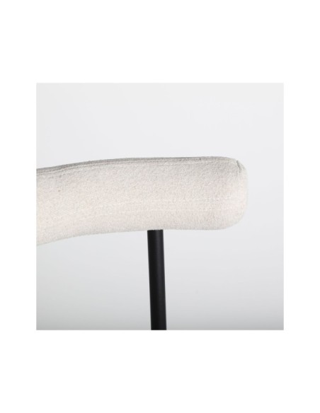 Taburete Alto BREVILLE 66 cm, Poliéster / Blanco, Negro - Kodu Home Design