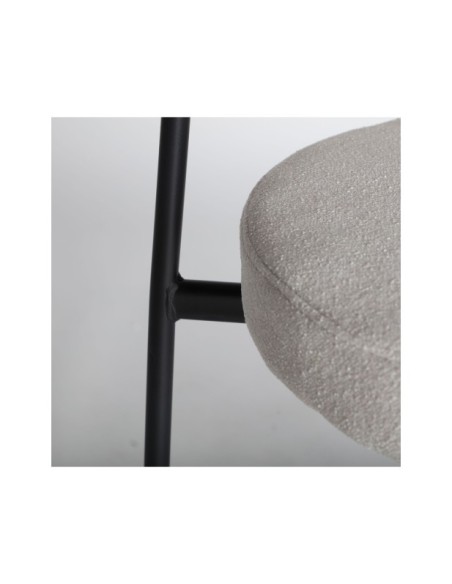 Taburete Alto BREVILLE 66 cm, Poliéster / Blanco, Negro - Kodu Home Design