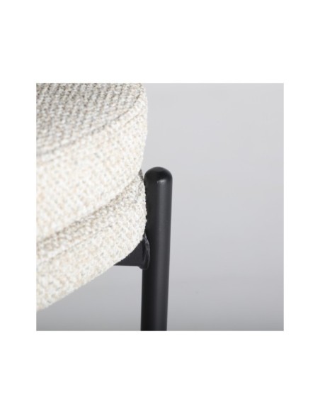 Taburete Alto SEGONZAC 67 cm, Poliéster / Beige, Negro - Kodu Home Design