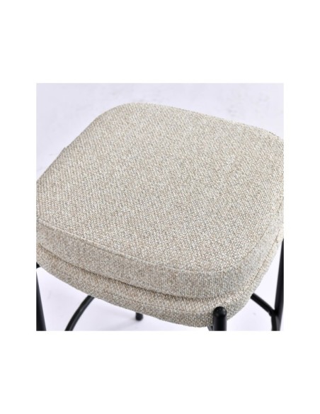 Taburete Alto SEGONZAC 67 cm, Poliéster / Beige, Negro - Kodu Home Design