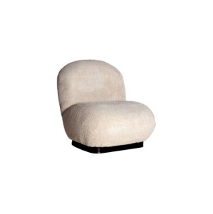 Sillón Bouclé LENAX, Algodón Bouclé / Beige, Negro - Kodu...