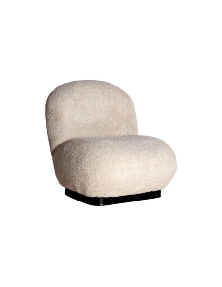 Sillón Bouclé LENAX, Algodón Bouclé / Beige, Negro - Kodu Home Design