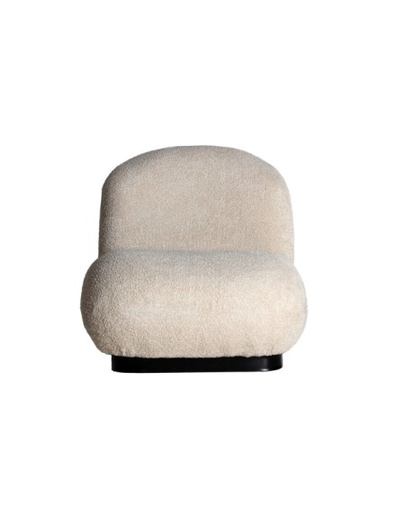 Sillón Bouclé LENAX, Algodón Bouclé / Beige, Negro - Kodu Home Design
