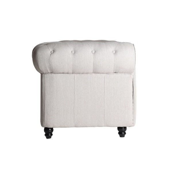 Sofá GALMIER, Lino / Blanco, Negro -...