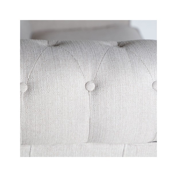 Sofá GALMIER, Lino / Blanco, Negro -...